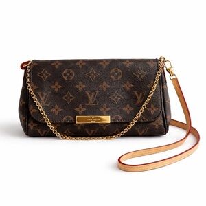 Louis Vuitton Monogram Crossbody Clutch with Gold Chain